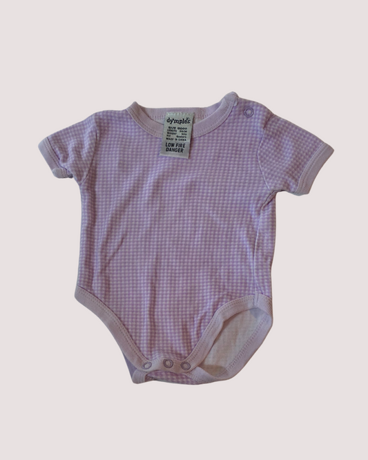 Vintage Gingham Purple Dymples Onesie