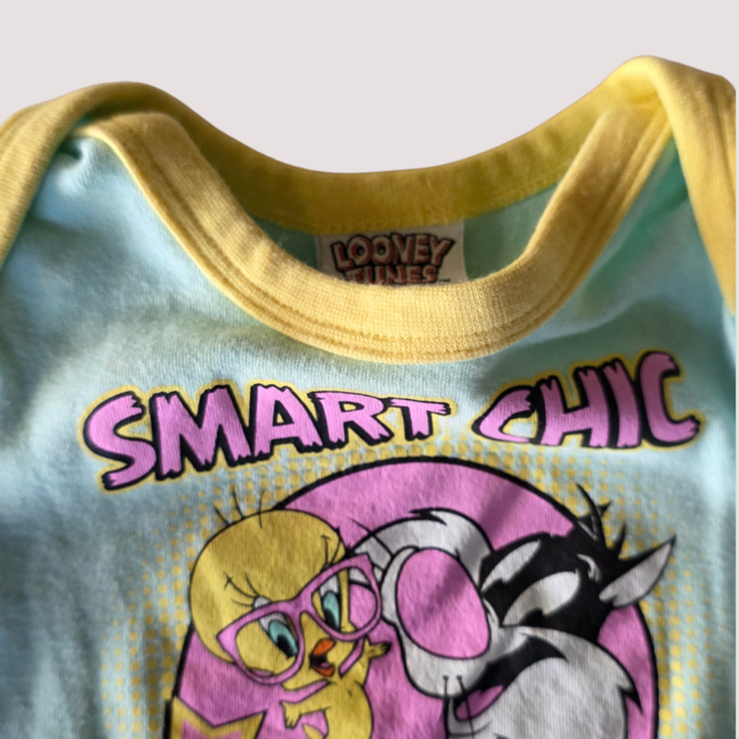 Looney Tunes Tweety Bird Print Cotton Onesie – 0–3 Months