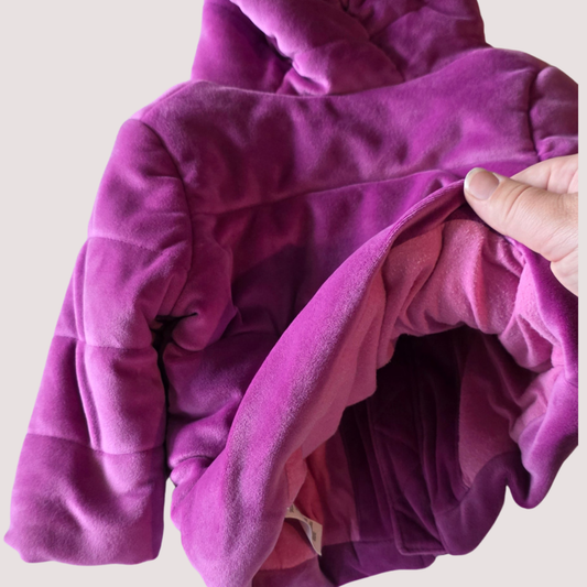 Velour Purple Puffer Jacket 12m