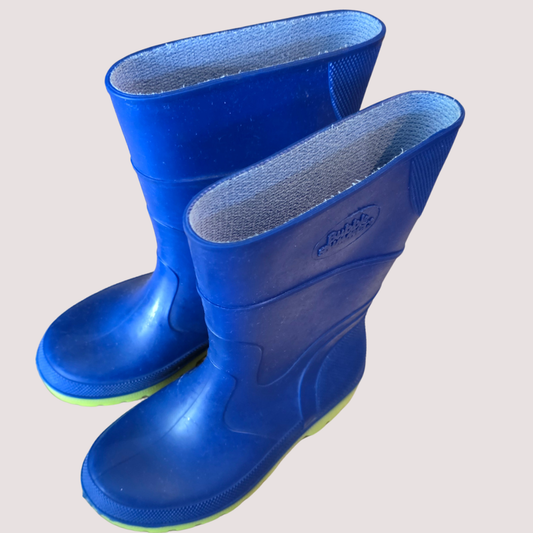 Bubblegummers Blue+ Fluro Green Gumboots Size 10