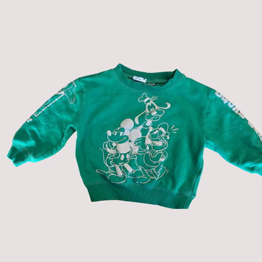 Green Disney x Cotton On Mickey Mouse Jumper 4Y