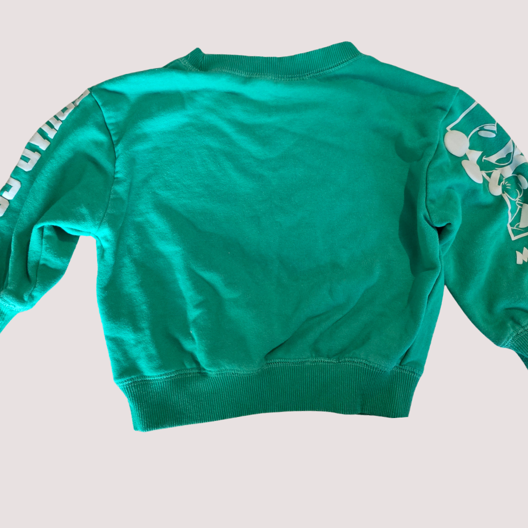 Green Disney x Cotton On Mickey Mouse Jumper 4Y