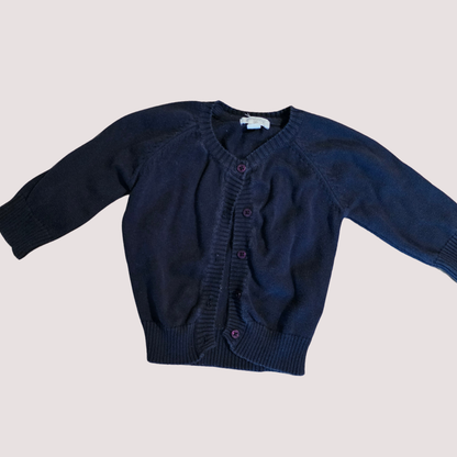 Purebaby Navy Cardigan 3-6m