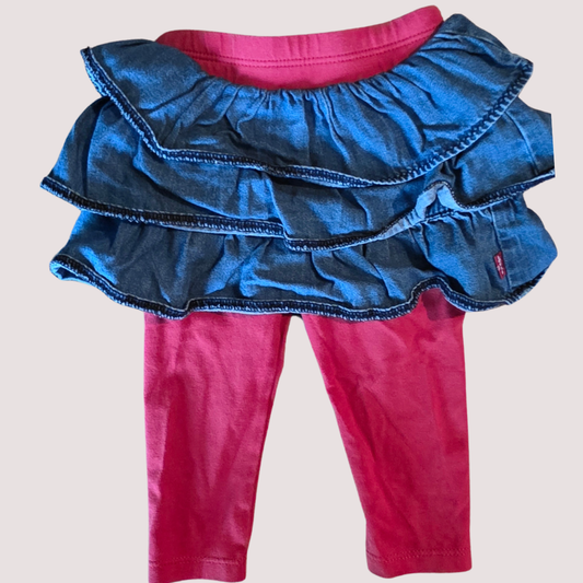 Levi’s Denim Frill Skirt with BuiltIn Leggings 6-12m