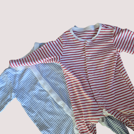 Bundle M&S Stripe Onesies 6-9m