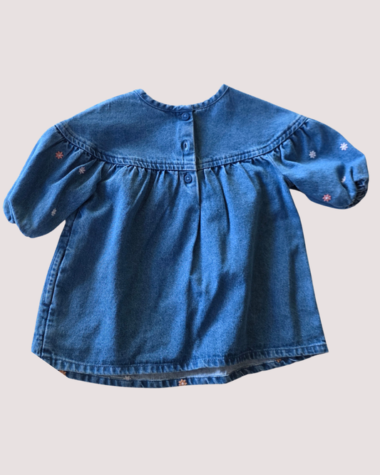 Floral Denim Print Dress 12-18m