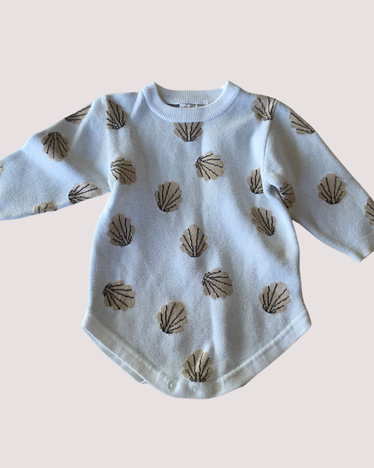 Woven Kids Shell Print Romper 1Y