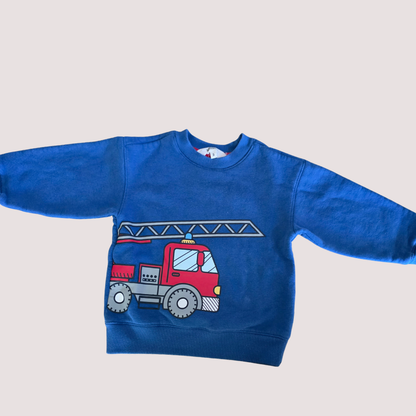 Milkshake Jumper Firetruck Print 3Y
