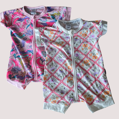 Bonds Wondersuit Floral Rompers 3-6m Bundle