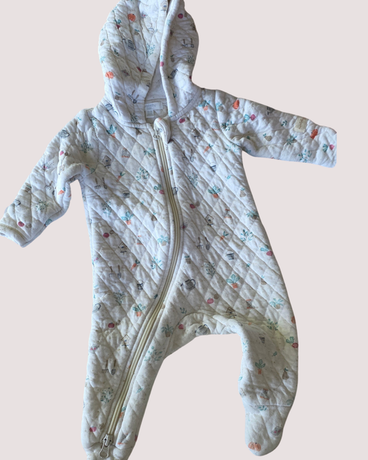 Purebaby Quilted Growsuit 0-3m