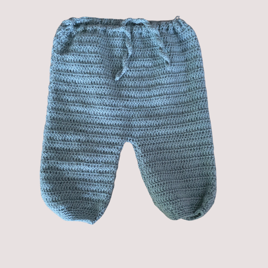 Handmade Knit Blue Pants 0-6m