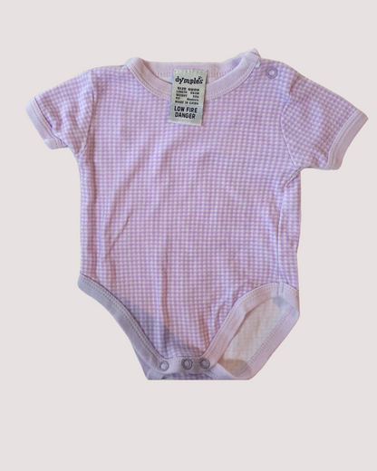 Vintage Gingham Purple Dymples Onesie