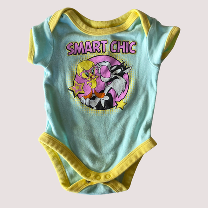 Looney Tunes Tweety Bird Print Cotton Onesie – 0–3 Months
