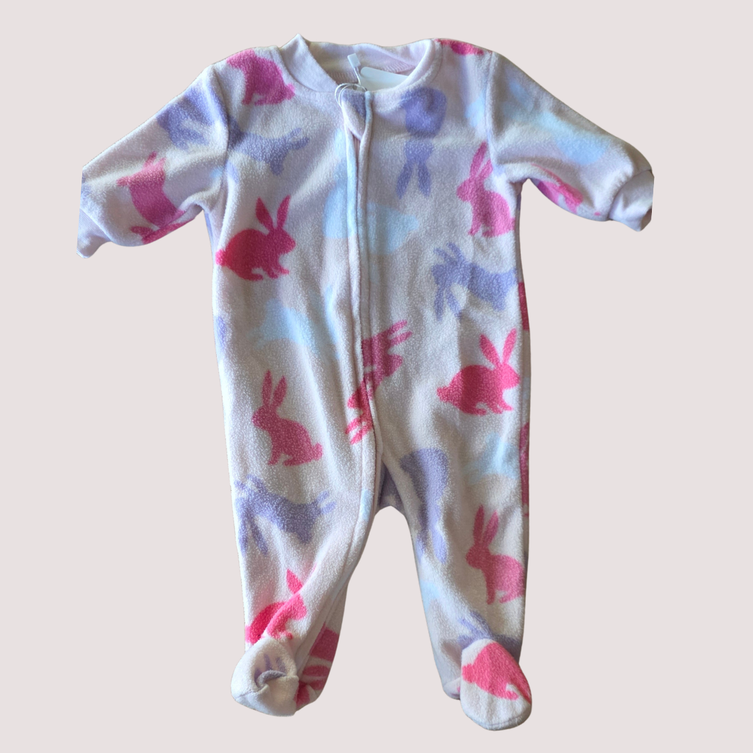 Fleece Rabbit Sleepsuit 3m
