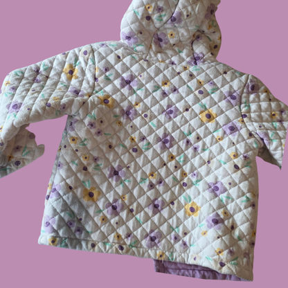 Sprout Quilted Floral Jacket 6-12m