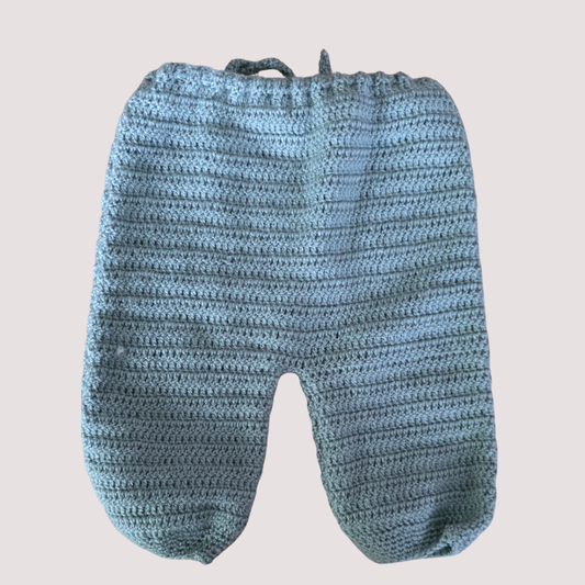 Handmade Knit Blue Pants 0-6m