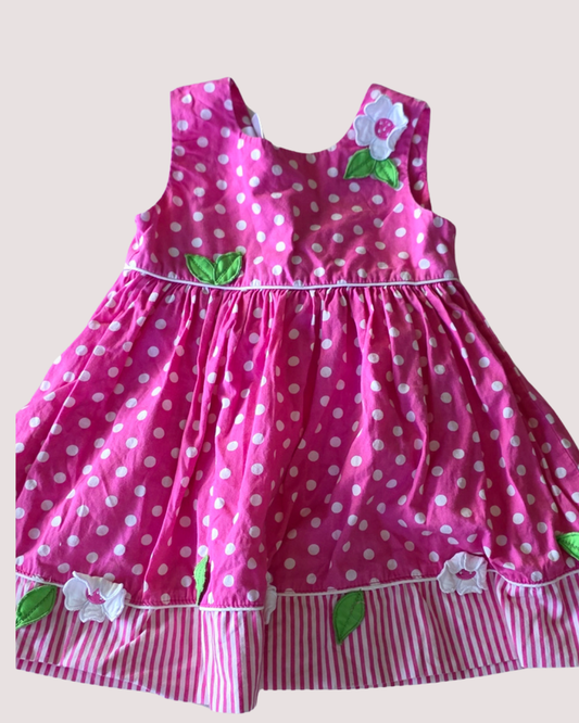 Flower Pink Dot Dress 18m