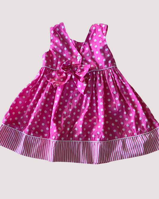 Flower Pink Dot Dress 18m
