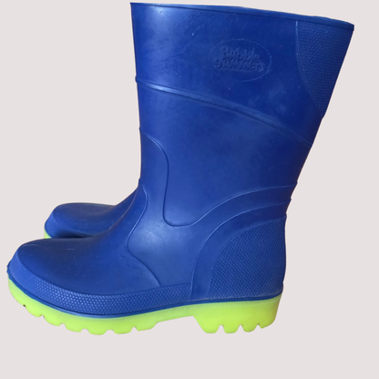 Bubblegummers Blue+ Fluro Green Gumboots Size 10