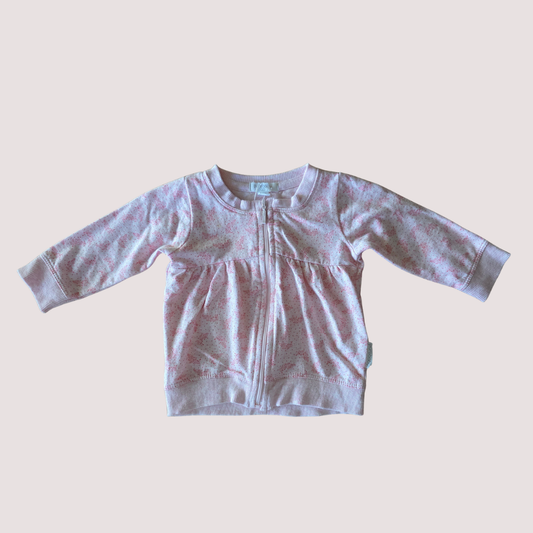 Purebaby Jacket Pink Print 3-6m
