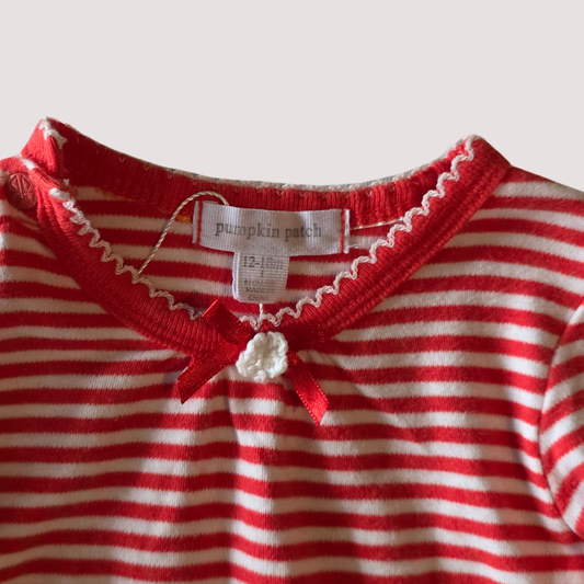 Pumpkin Patch Stripe Bodysuit 12-18m