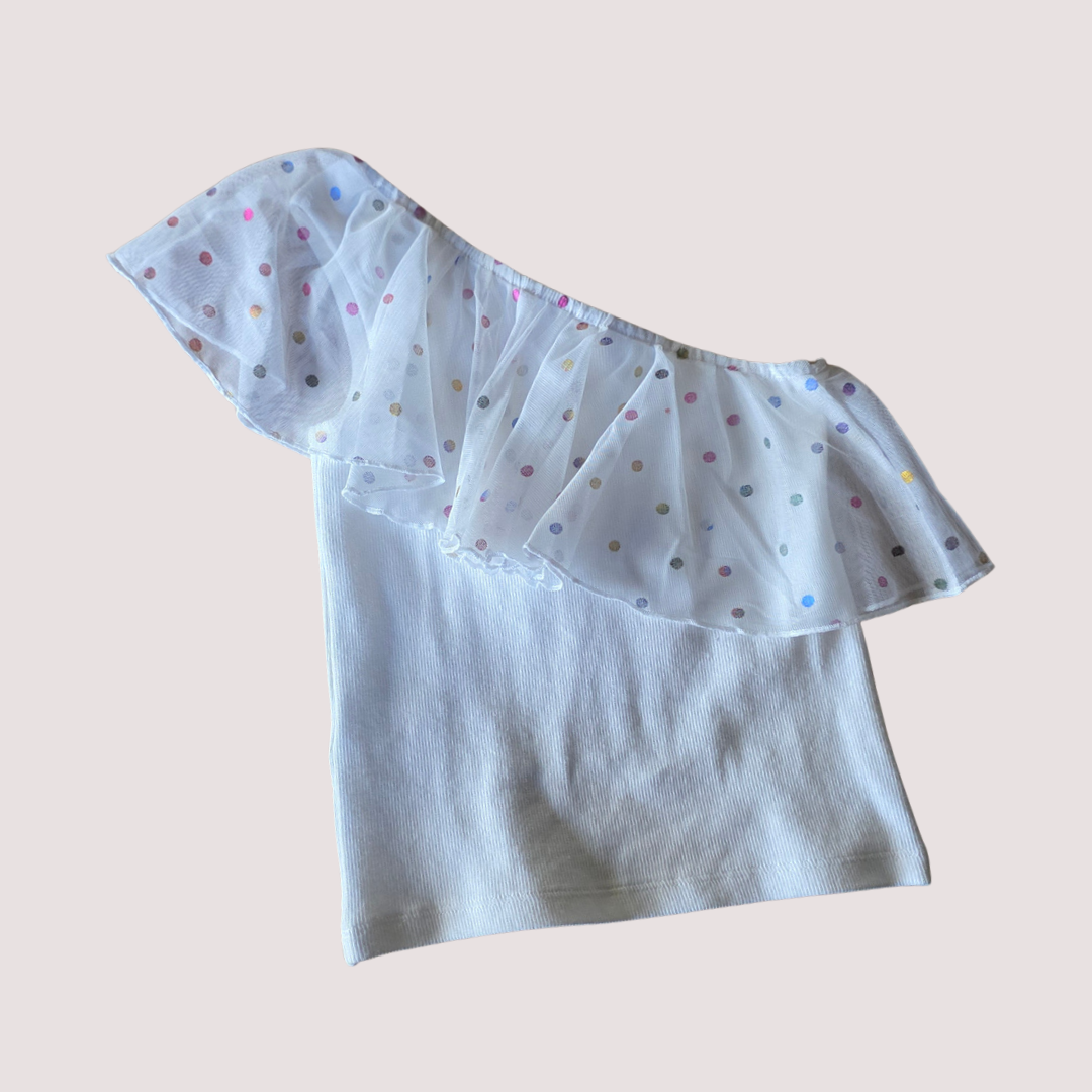 Milkshake Ribbed Cross-Over Sleeve Top  Size 6