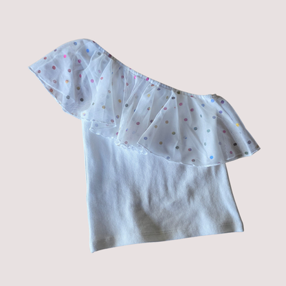 Milkshake Ribbed Cross-Over Sleeve Top  Size 6