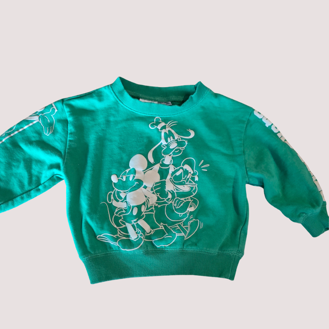 Green Disney x Cotton On Mickey Mouse Jumper 4Y