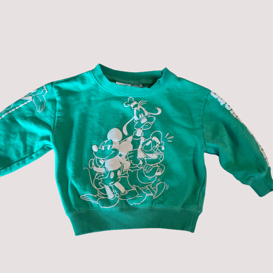 Green Disney x Cotton On Mickey Mouse Jumper 4Y