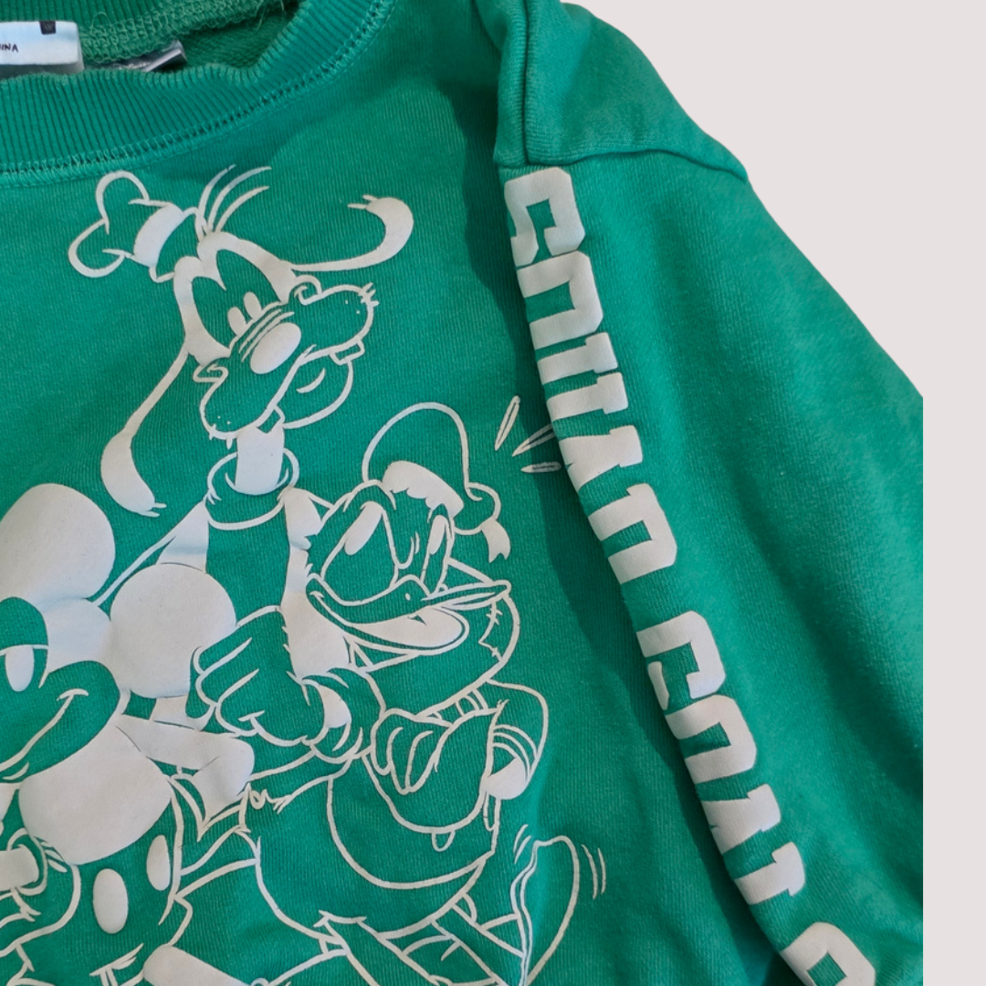 Green Disney x Cotton On Mickey Mouse Jumper 4Y