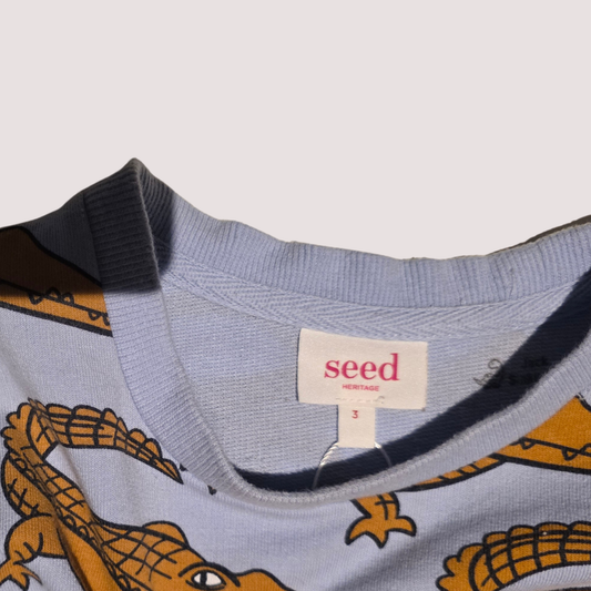 Seed Heritage Jumper Alligator Print 3Y